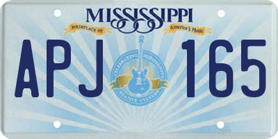 MS license plate APJ165