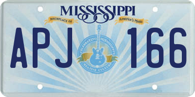 MS license plate APJ166
