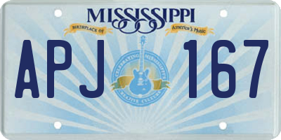 MS license plate APJ167