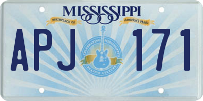 MS license plate APJ171