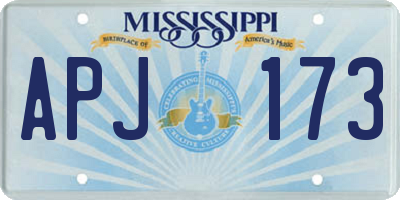 MS license plate APJ173