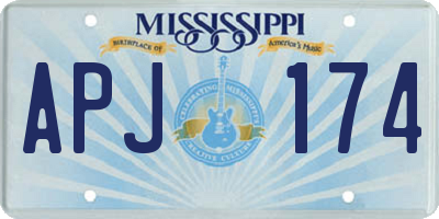 MS license plate APJ174
