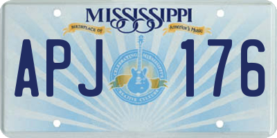 MS license plate APJ176