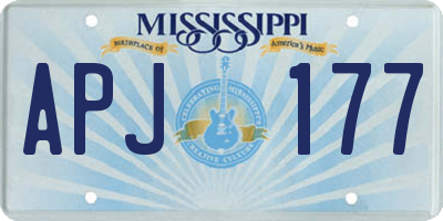 MS license plate APJ177