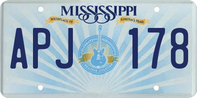 MS license plate APJ178