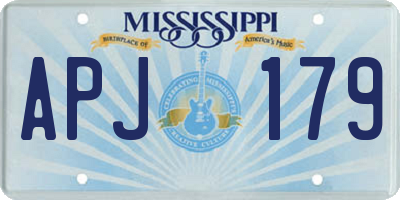 MS license plate APJ179