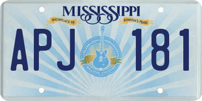 MS license plate APJ181