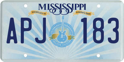 MS license plate APJ183