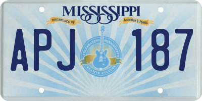 MS license plate APJ187
