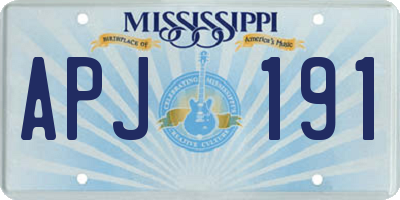 MS license plate APJ191