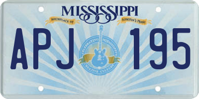 MS license plate APJ195