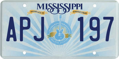 MS license plate APJ197
