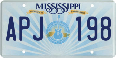 MS license plate APJ198