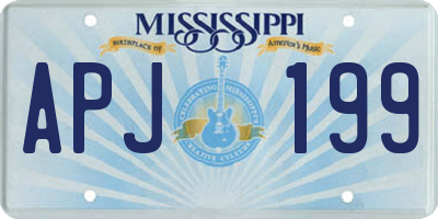 MS license plate APJ199