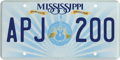 MS license plate APJ200