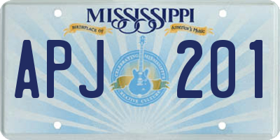 MS license plate APJ201