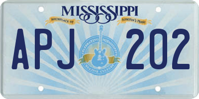 MS license plate APJ202
