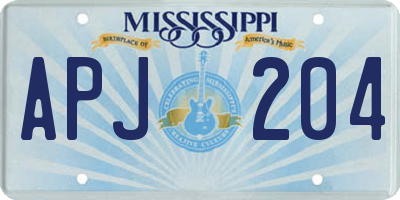 MS license plate APJ204