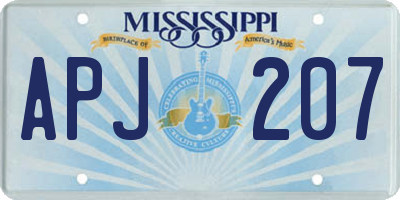 MS license plate APJ207