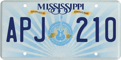 MS license plate APJ210