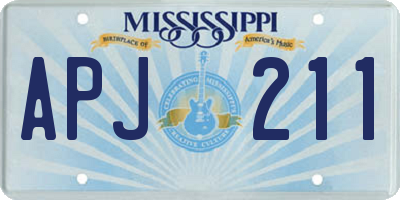 MS license plate APJ211