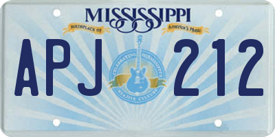 MS license plate APJ212