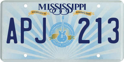 MS license plate APJ213