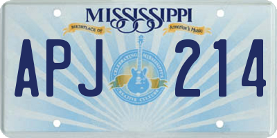 MS license plate APJ214