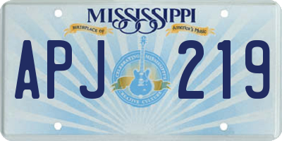 MS license plate APJ219