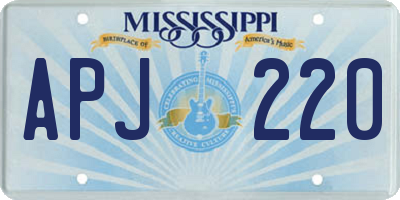 MS license plate APJ220