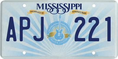 MS license plate APJ221