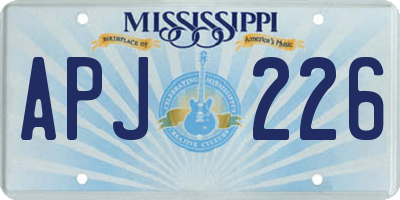 MS license plate APJ226