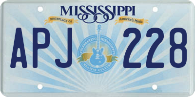 MS license plate APJ228