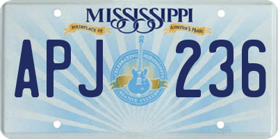 MS license plate APJ236