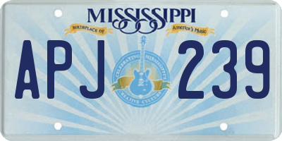 MS license plate APJ239