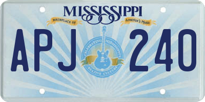 MS license plate APJ240