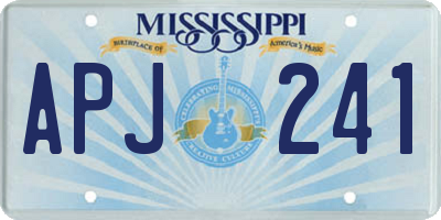MS license plate APJ241