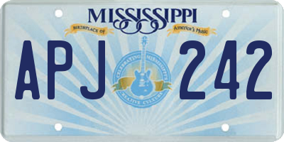 MS license plate APJ242