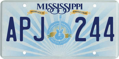 MS license plate APJ244