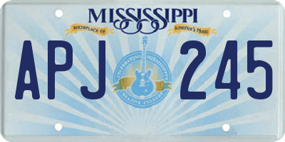 MS license plate APJ245