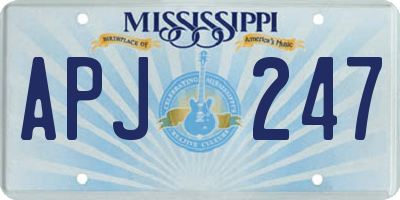 MS license plate APJ247