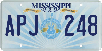 MS license plate APJ248