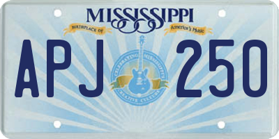 MS license plate APJ250
