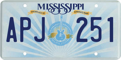 MS license plate APJ251