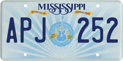 MS license plate APJ252