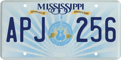 MS license plate APJ256