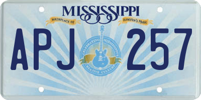 MS license plate APJ257