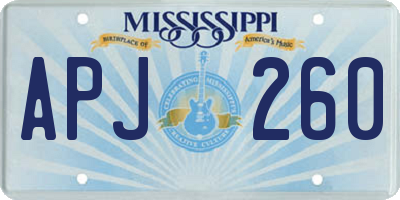 MS license plate APJ260