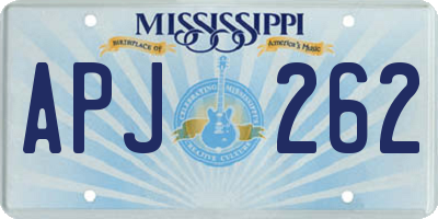 MS license plate APJ262