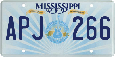 MS license plate APJ266